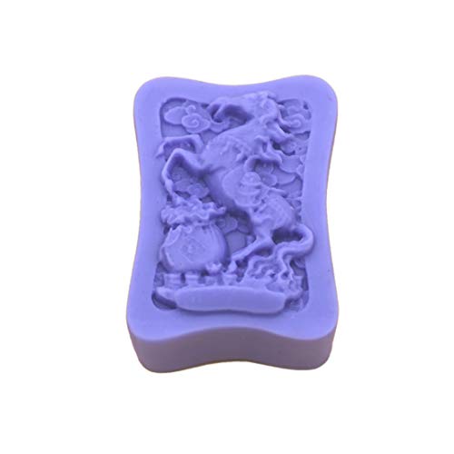 Grainrain Silicone Soap Bar Mold DIY Homemade Vehicle Ornament Candle Resin Mold Horse (11071)