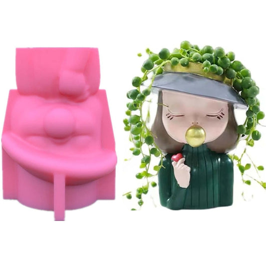 F19-G25 flower pot mold fashionable girl