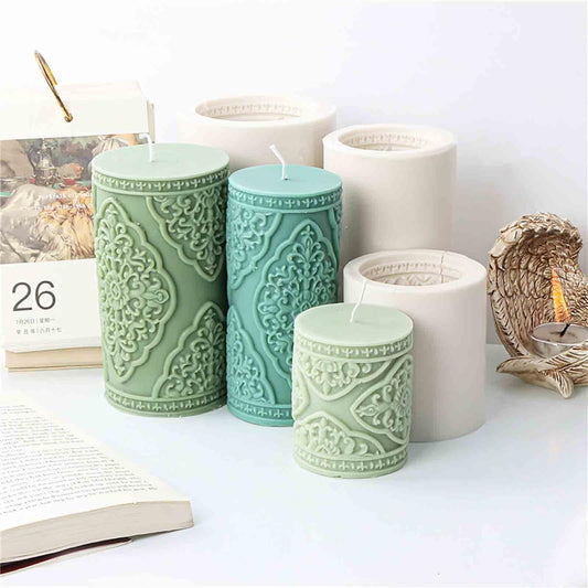 F20-ZH025 silicone pillar candle molds totem Pattern