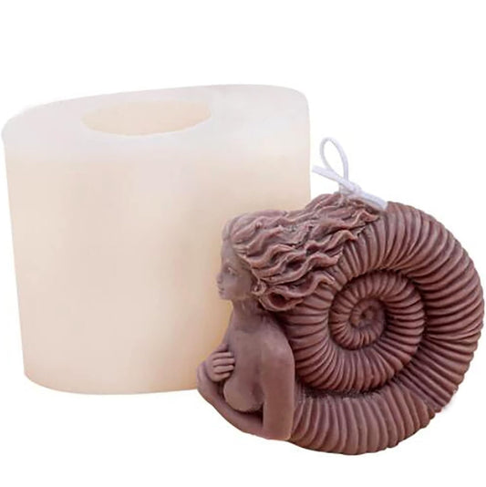 F22-SXY117 unique silicone candle molds 3D Snail Girl