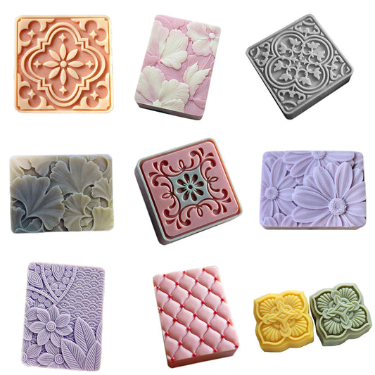 Flower Soap Silicon Molds Chinese Paper Cut Square Soap Making Mold Candle Mould Handmade Craft