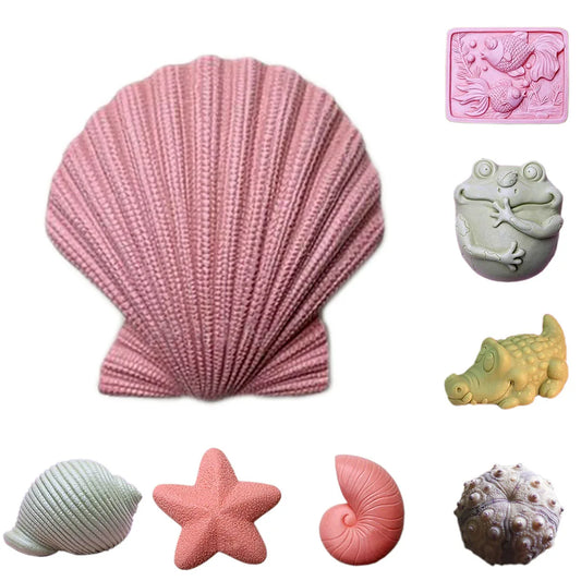 Sea Animal Soap Silicon Molds Starfish Soap Form Nautilus Soap Making Supplies Anemone Soap Mold Scallop Silicone Mold Soap