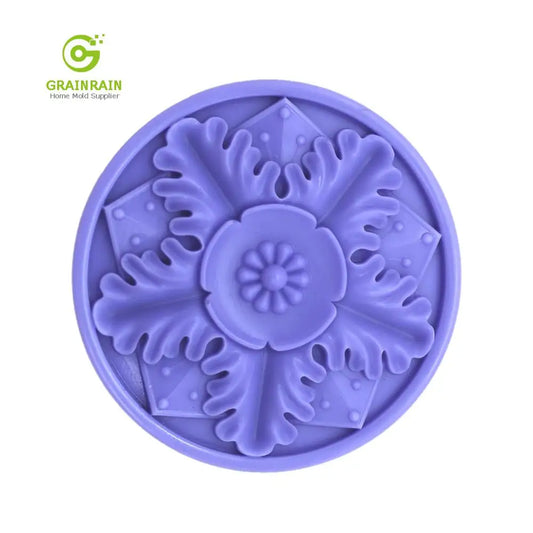 Grainrain Round Flower Soap Making Molds Diy Craft Art Handmade Flexible Soap Mold Silicone Soap Mould Soap