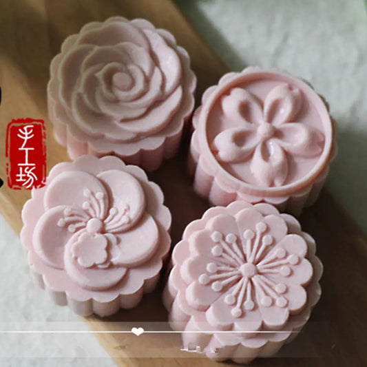 Grainrain Craft Flower Soap Molds Silicone Moon Cake Ice Cream Chocolate Handmade Mold