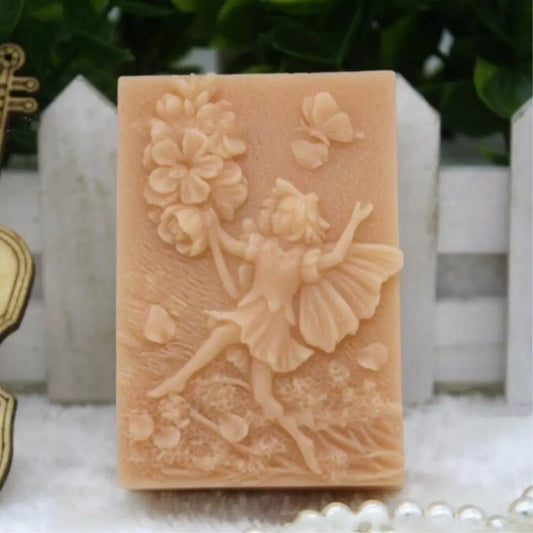 Grainrain Fairy Mold Silicone Soap Bar Mold Round Handmade Craft Candle Resin Mold