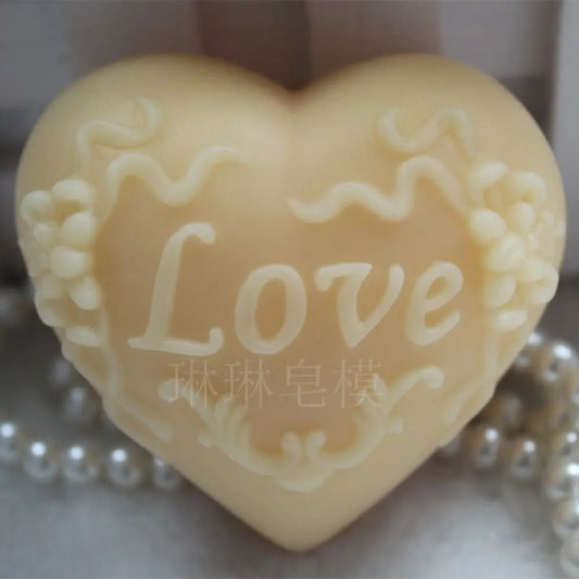 Grainrain Heart Shaped Love Silicone Soap Molds Flexible Handmade Craft Candle Mould