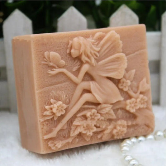 Grainrain Rectangle Fairy Mold Silicone Soap Bar Mold Handmade Craft Candle Resin Mold