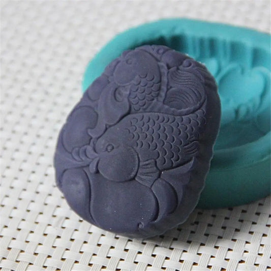 Grainrain Silicone Soap Mold Fish Shaped DIY Craft Handmade Soap Mould