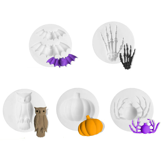 Halloween Resin Epoxy Mold Silicone Fondant Molds Cake Decorating 5 Piece Set