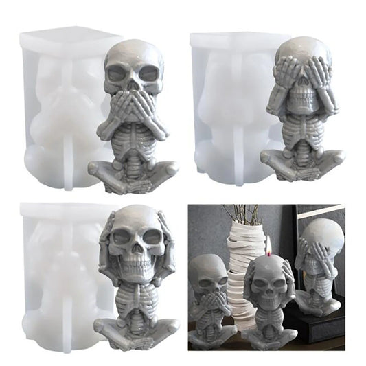 3D Easter Skull Candle Silicone Mould Silicon Wax Soap Resin Epoxy Mold