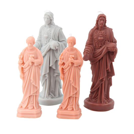 3D Silicone Candle Mold Making Handmade Jesus Soy Wax Soap Epoxy Resin Mould