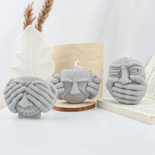 Silicone Candle Mold DIY Craft Soap Mold Home Decoration Mold Funny Expression