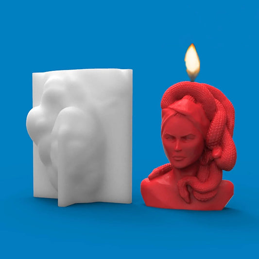 Candle Molds Pillar Silicone Soap Mold Gorgon Medusa Handmade Craft Wax Moulds