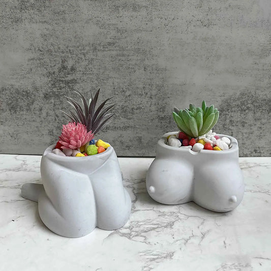 Body Handmade Concrete Flower Pot Silicone Planter Mould Ashtray Cement Mold