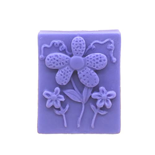 Small Flowers Rectangle White DIY Craft Art Handmade Soap Making Molds Flexible Soap Mold Silicone Soap Mould Soap