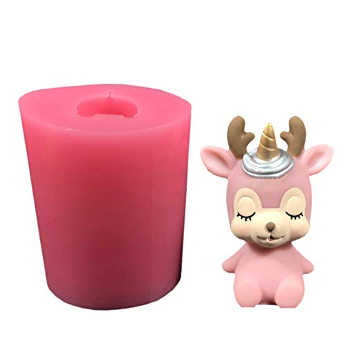 Deer 3D Candle Mold Silicone Soap Mold Craft Plaster Animal Resin Figure Mold