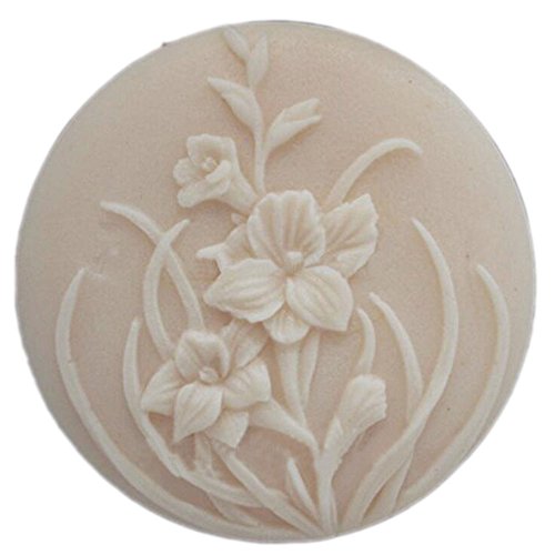 Round Flower White Flexible Soap Mold Silicone Soap Mould DIY Craft Art Handmade Soap Making Molds