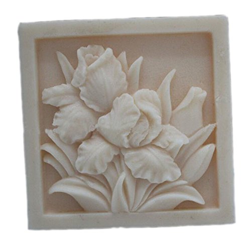 Square Tulip Flower White DIY Craft Art Handmade Soap Making Molds Flexible Soap Mold Silicone Soap Mould Soap