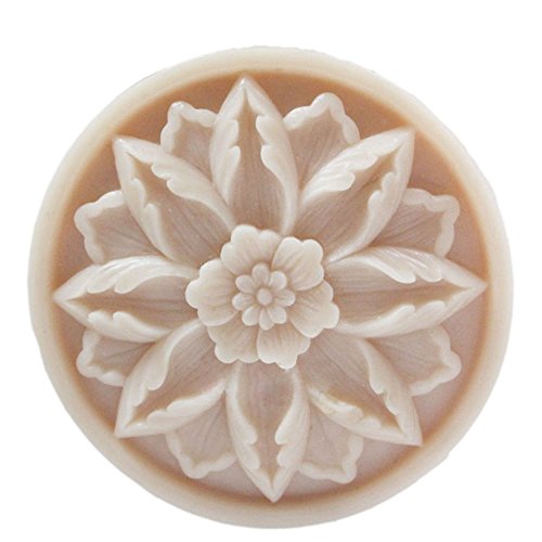 Round Flower White Silicone Soap Mould Soap Making Molds DIY Craft Art Handmade Flexible Soap Mold