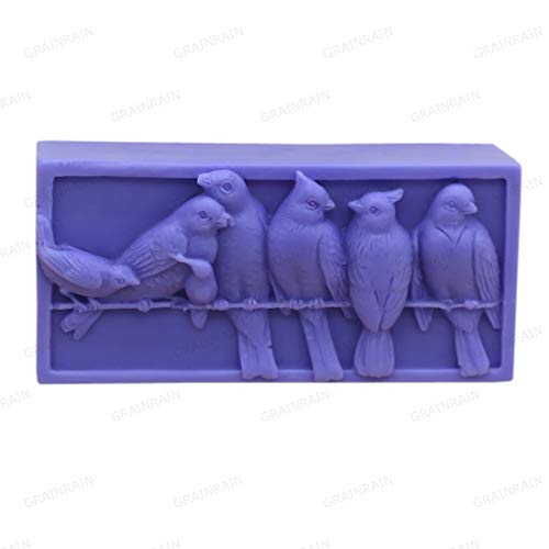 Birds Rectangle Craft Art Silicone Soap Mold Craft Molds DIY Handmade soap molds