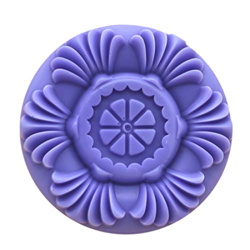 Round Flower White DIY Craft Art Handmade Soap Making Molds Flexible Soap Mold Silicone Soap Mould Soap
