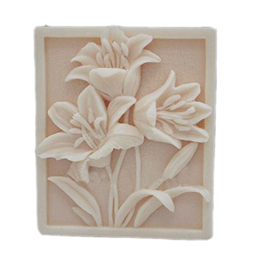 Rectangle Flower White Flexible Soap Mold Silicone Soap Mould DIY Craft Art Handmade Soap Making Molds