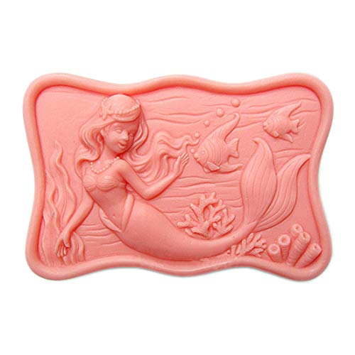 Mermaid Rectangle White Silicone Soap molds Craft Art Mould DIY Handmade for Soap Making Handmade