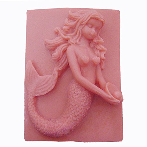 Rectangle Mermaid White Silicone Soap molds Craft Art Mould DIY Handmade for Soap Making Handmade