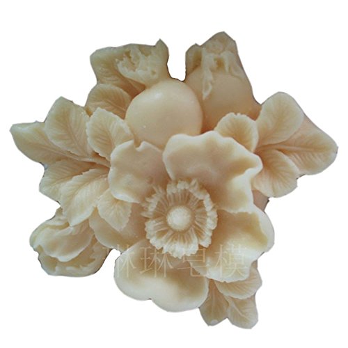 Grainrain Soap Mold Silicone Craft Flower Soap Making Mould Candle Resin DIY Handmade Mold (14016)