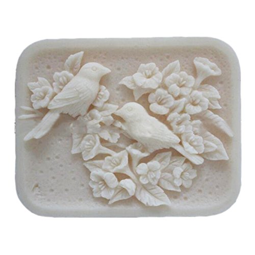 Rectangle Two Birds Craft Art Silicone Soap Mold Craft Molds DIY Handmade soap molds