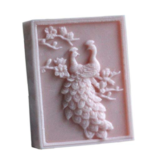 Rectangle Peacock Bird Silicone Soap Bar Mold Candle Mold DIY Craft Plaster Resin Wax Mold