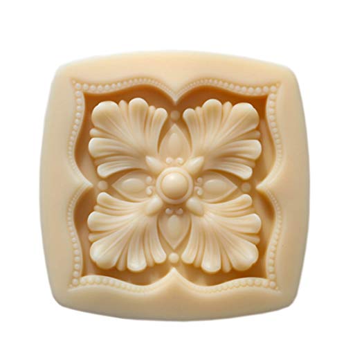 Grainrain Square Flower White Diy Craft Art Handmade Soap Making Molds Flexible Soap Mold Silicone Soap Mould Soap
