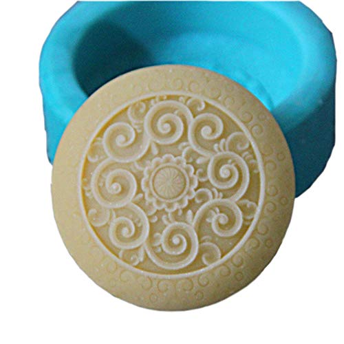 Classical Round Flower Silicone Soap Bar Mold for Handmade Melt & Pour Soap 2.61 Oz