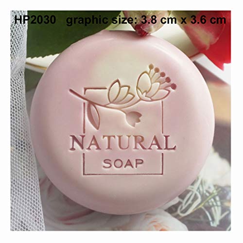 4 X 4 cm High Transparency Acrylic Soap Stamp Soap Making Handmade Graphic Crisp Clear Sharp Edges Handle.Free Design Multiple Patterns (HP2030)