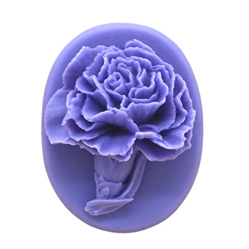 Carnation Flower Silicone Soap Molds DIY Oval Handmade Soap Bar Craft Soap Molds for Soap Making Silicon