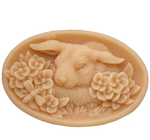 Oval Crafted Soap Molds Rabbit Bunny Silicone Soap Mold Handmade Soap Candle Mold