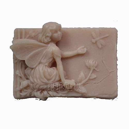 Soap Mold Soap Making Tools DIY Craft Candle Mould Silicone Molds Rectangle Girl and Dragonfly