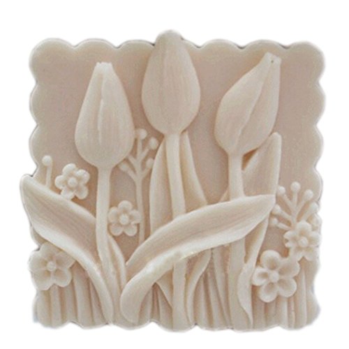 Square Flower White Flexible Soap Mold Silicone Soap Mould DIY Craft Art Handmade Soap Making Molds