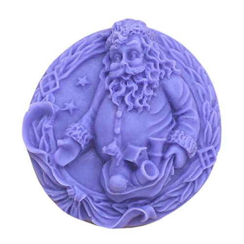 Silicone Soap Molds Round Chrismas Santa Claus Soap Making Mold DIY Handmade Soap Mould