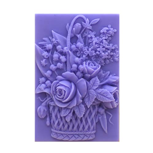 Rectangle Flower Basket White Flexible Soap Mold Silicone Soap Mould DIY Craft Art Handmade Soap Making Molds