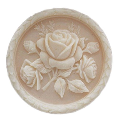 Rose Flower White Flexible Round Soap Mold Silicone Soap Mould DIY Craft Art Handmade Soap Making Molds