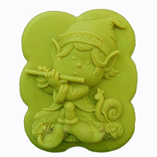 Boy Play The Flute White Silicone Soap molds Craft Art Mould DIY Handmade for Soap Making Handmade