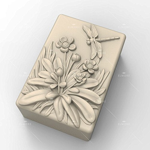 Soap Mold Silicone Craft Flower Dragonfly Soap Making Mould Candle Resin DIY Handmade Mold (14212)