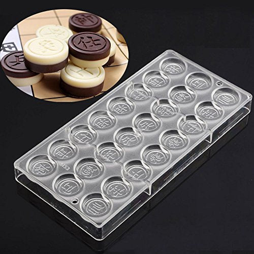 19320 / Polycarbonate Chocolate Mold Clear PC Mold DIY Handmade Chocolate Pastry Tools Chinese chess Shaped