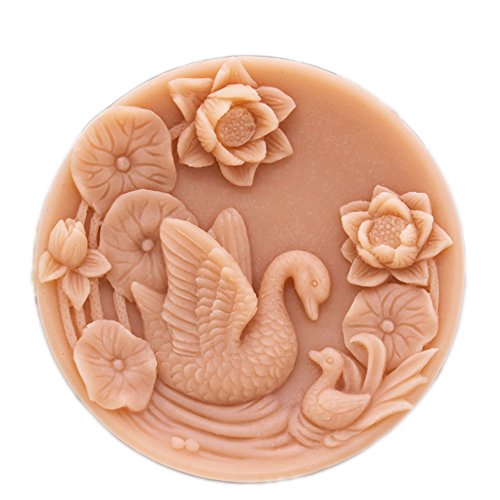 Silicone Soap Mold Candle Molds DIY Handmade Soap Making Mould Round Swan Flower