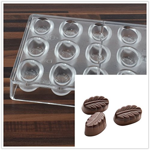 19398 / Leaf Polycarbonate Chocolate Mold Mould Clear Hard Chocolate Maker Professional Candy Jelly Mould Cake Decoration Mold