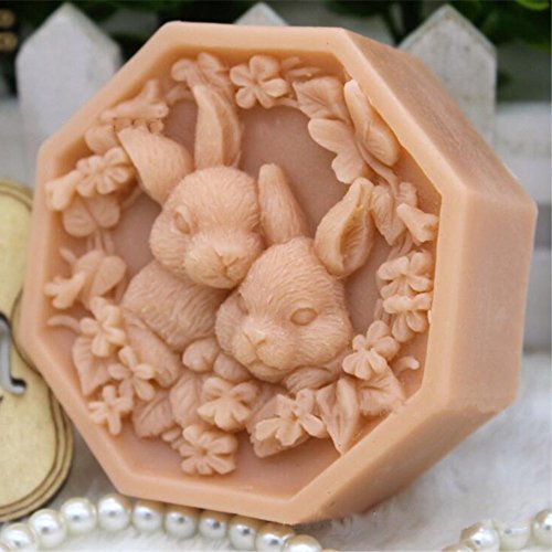 Silicone Soap Bar Mold DIY Craft Candle Resin Mold Rabbit Soap Silicone Mold