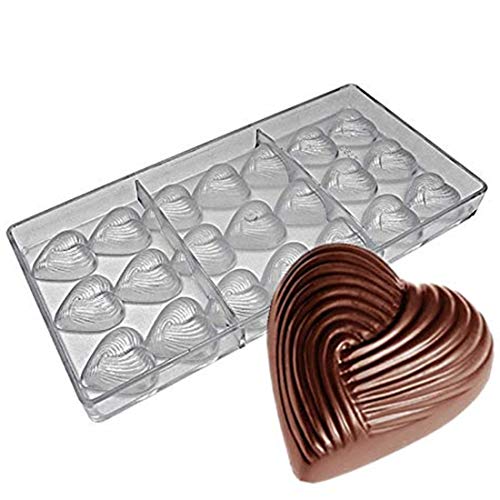 19358 / Polycarbonate Chocolate Candy Mold PC Mould Pastry Baking Tool Tray Thread Heart