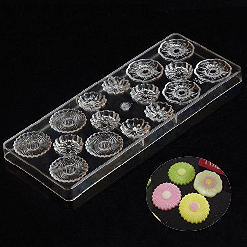 19299 / 4 kind Flower DIY Molds Clear Tray Hard PC Chocolate Candy Jelly Fondant Mould