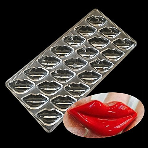 19389 / Lips Polycarbonate Chocolate Mold Mould Clear Hard Chocolate Maker Professional Candy Jelly Mould Cake Decoration Mold